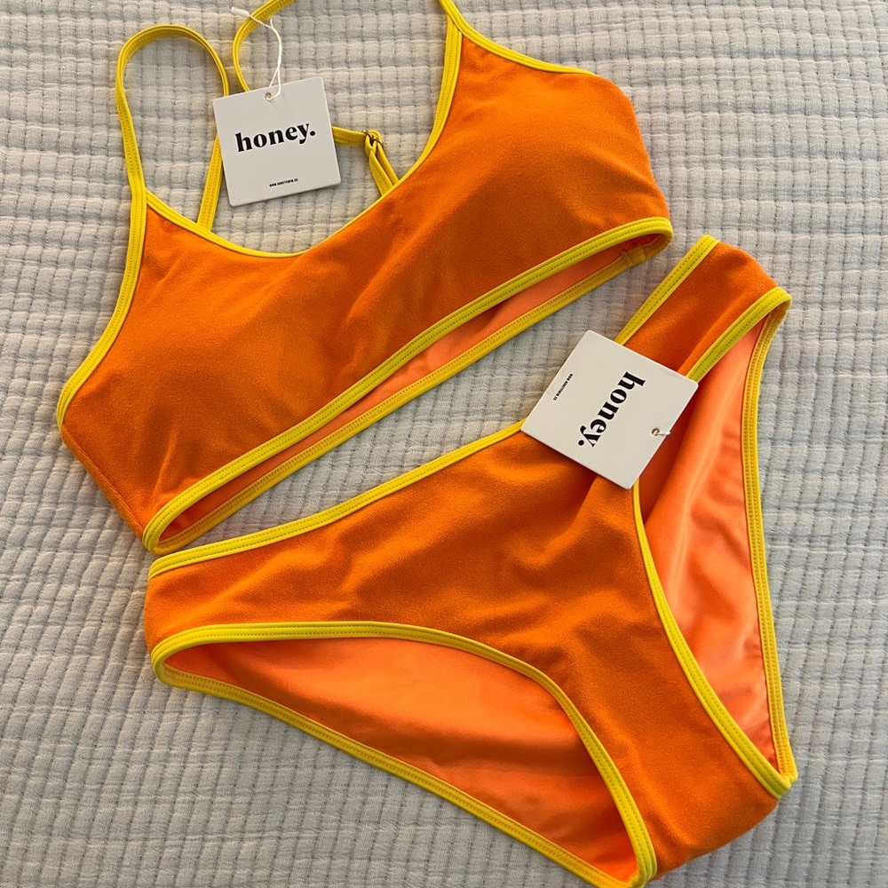 Orange and Yellow Bikini Set by Honey